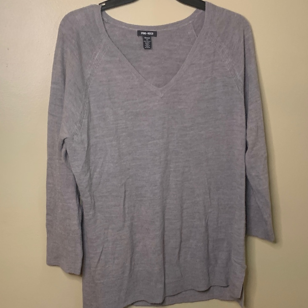 Avenue Lavender V-Neck Lightweight Sweater
